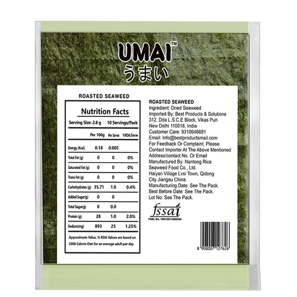 UMAI Roasted Sushi Nori 10 Sheet