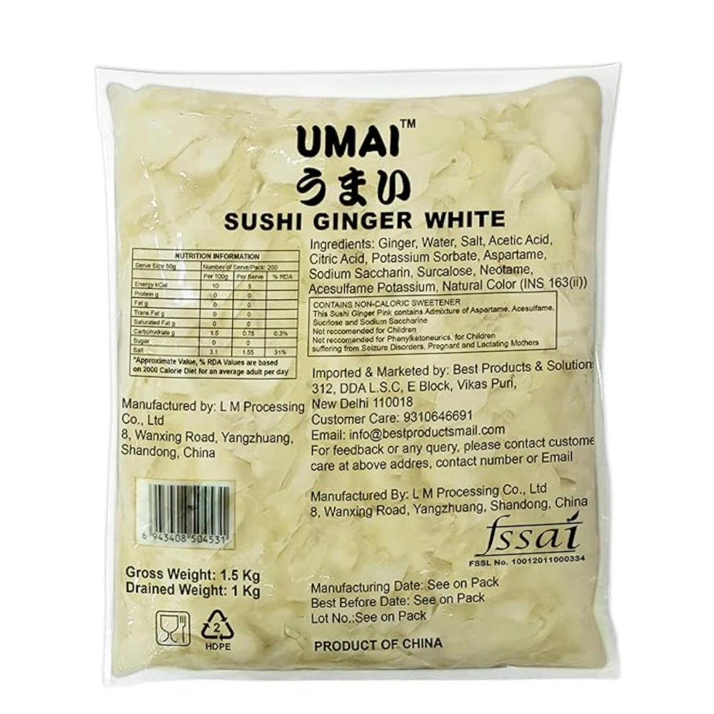 Sushi Ginger White 1.5 Kg