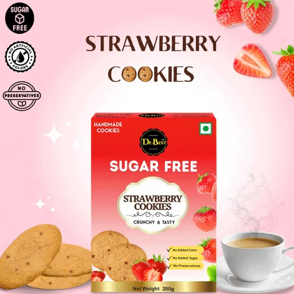 De Best Sugar Free Strawberry Cookies 200g - 100% Suger Free
