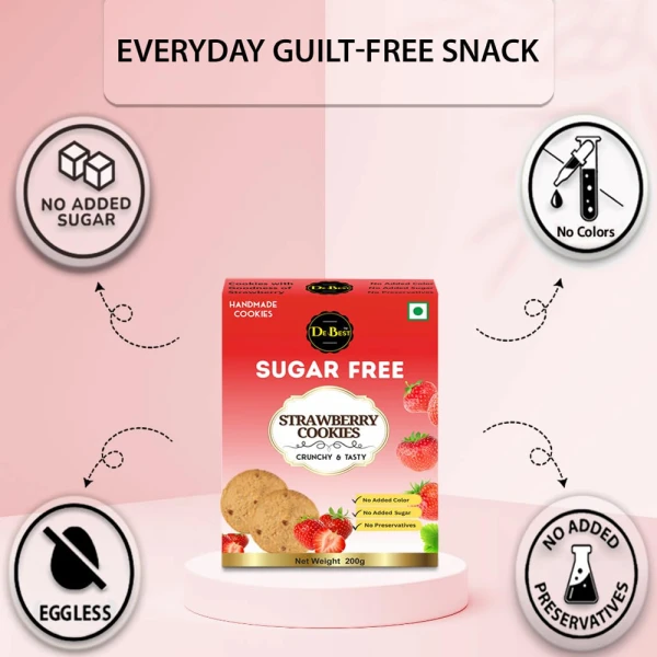 De Best Sugar Free Strawberry Cookies 200g - 100% Suger Free
