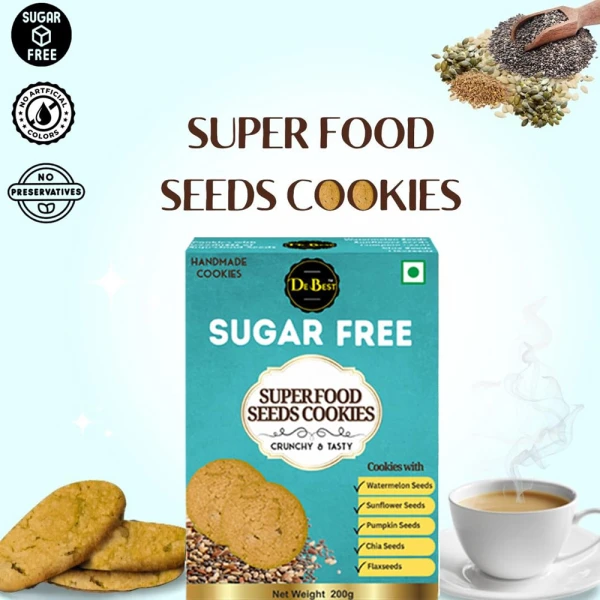 De Best Sugar Free SuperFood Seeds Cookies 200g - 100% Suger Free