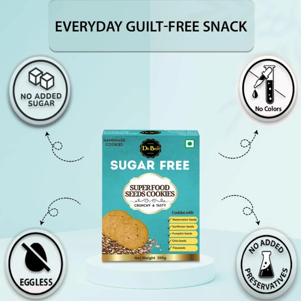 De Best Sugar Free SuperFood Seeds Cookies 200g - 100% Suger Free