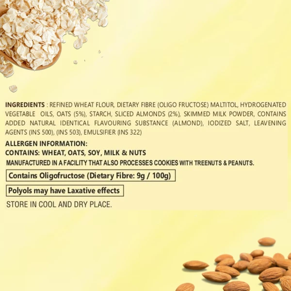 Sugar Free Oats & Almonds Cookies 200g