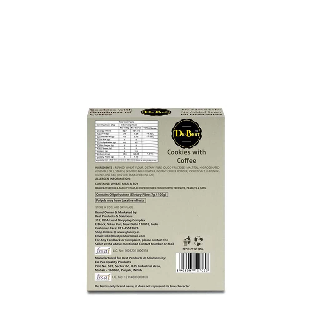 De Best Sugar Free Coffee Cookies 200g - 100% Sugar Free