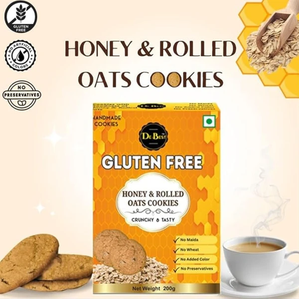 De Best Gluten Free Honey & Rolled Oats Cookies 200g - 100% Gluten Free