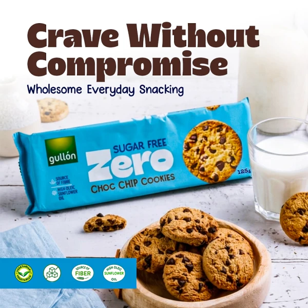 Gullon Suger Free Choco Chip Biscuits 125g