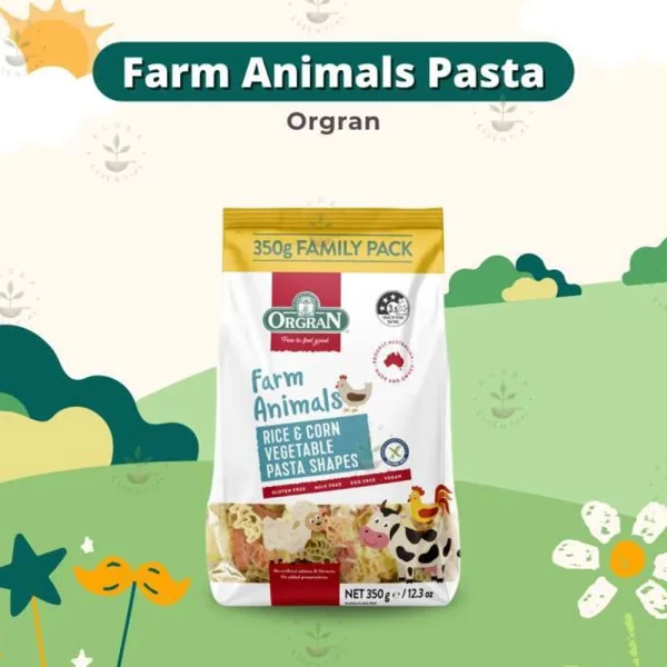 Orgran Rice & Corn Veg Pasta Animal Shape 350g