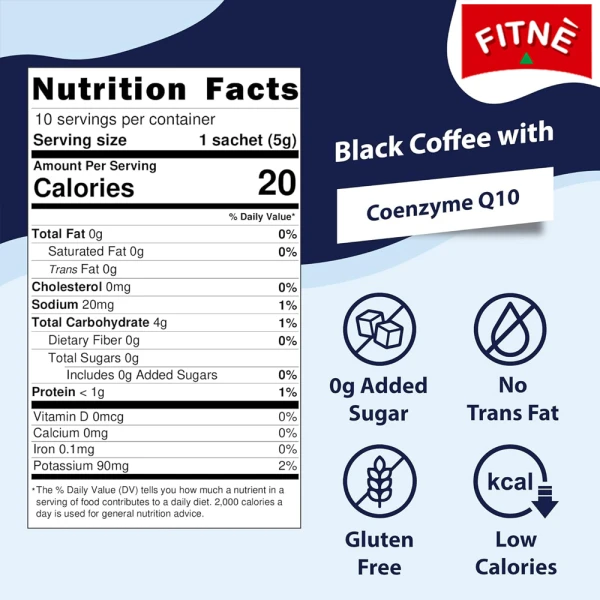 FITNE Black Coffee with Q10 50g - 10T
