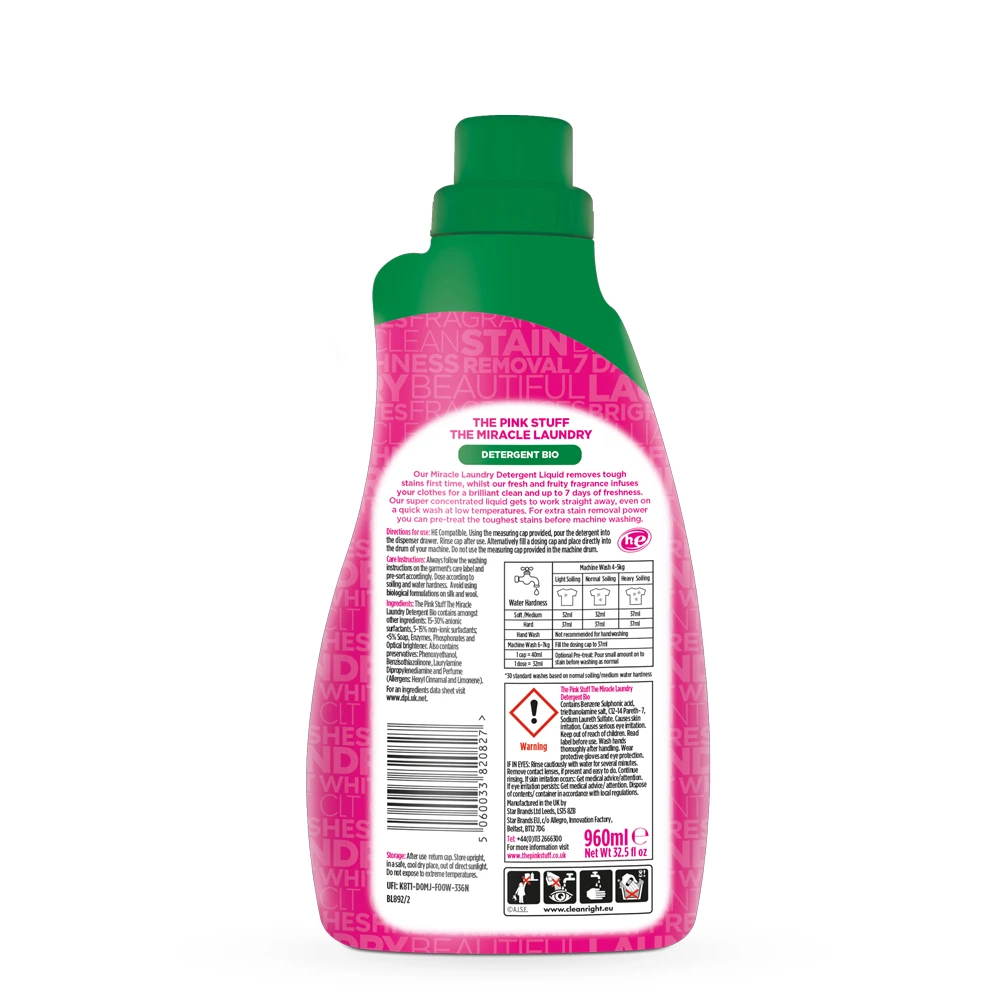 Pink Stuff Detergent Liquid Bio 960ml