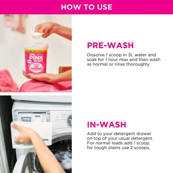 Pink Stuff Stain Remover Powder Colours 1Kg