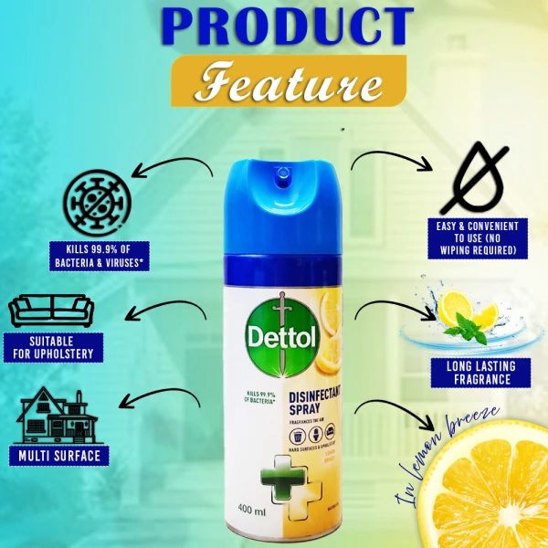 Dettol Disinfectant Spray Lemon Fresh 400ml