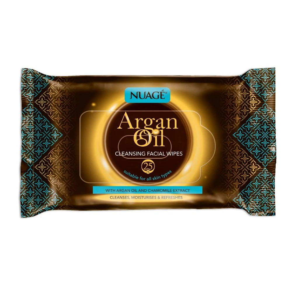 Nuage Argan Oil Cleansing Facial Wipes 25pk