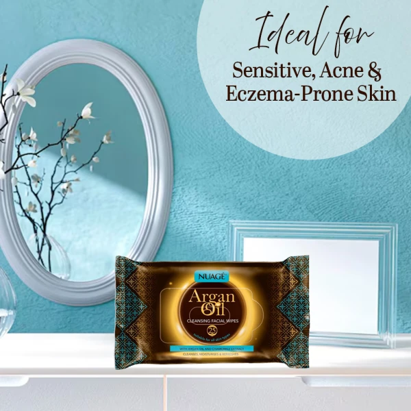Nuage Argan Oil Cleansing Facial Wipes 25pk