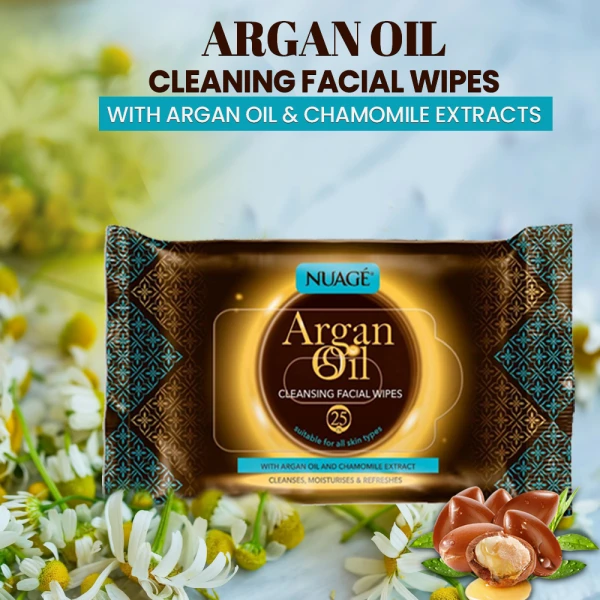 Nuage Argan Oil Cleansing Facial Wipes 25pk