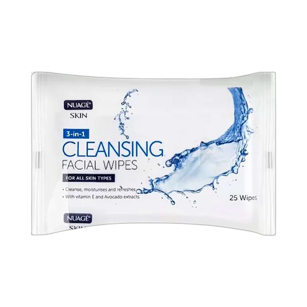 3-In-1 Cleansing Facial Wipes 25pk