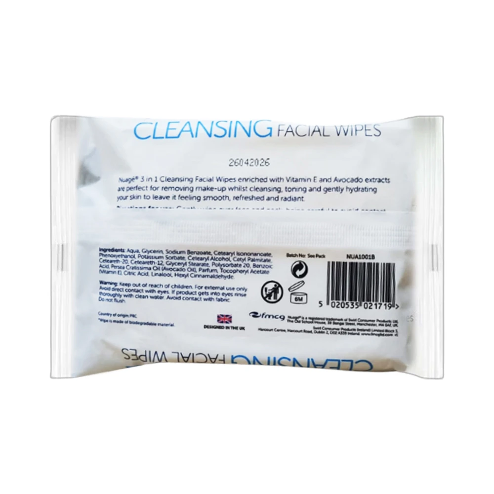 3-In-1 Cleansing Facial Wipes 25pk