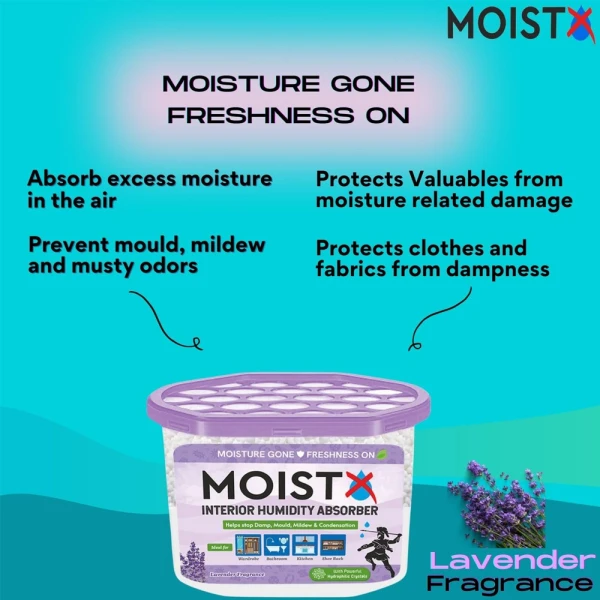 Moistx Interior Dehumidifier box 600ml Lavender
