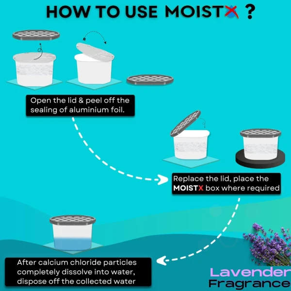 Moistx Interior Dehumidifier box 600ml Lavender