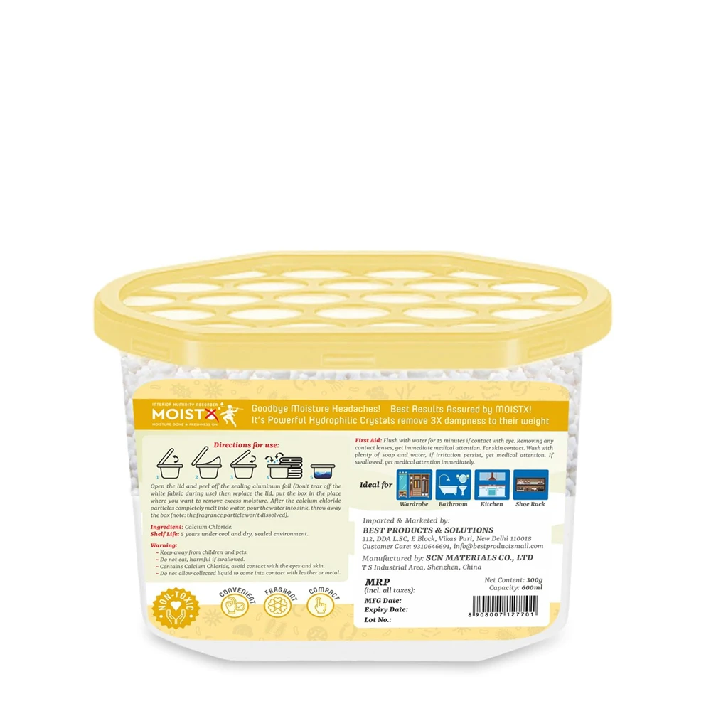 Moistx Interior Dehumidifier box 600ml Lemon