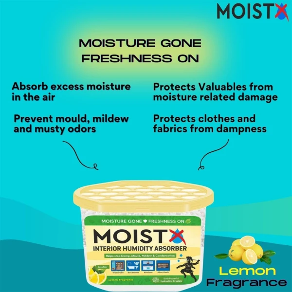 Moistx Interior Dehumidifier box 600ml Lemon