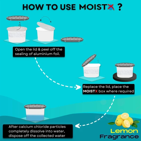 Moistx Interior Dehumidifier box 600ml Lemon
