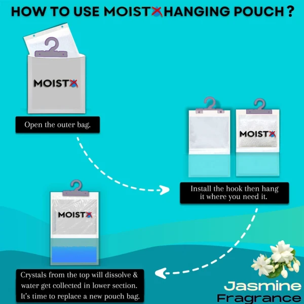 Moistx Hanging Dehumidifier 500ml Jasmine