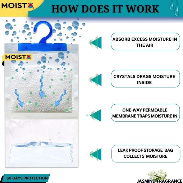 Moistx Hanging Dehumidifier 500ml Jasmine