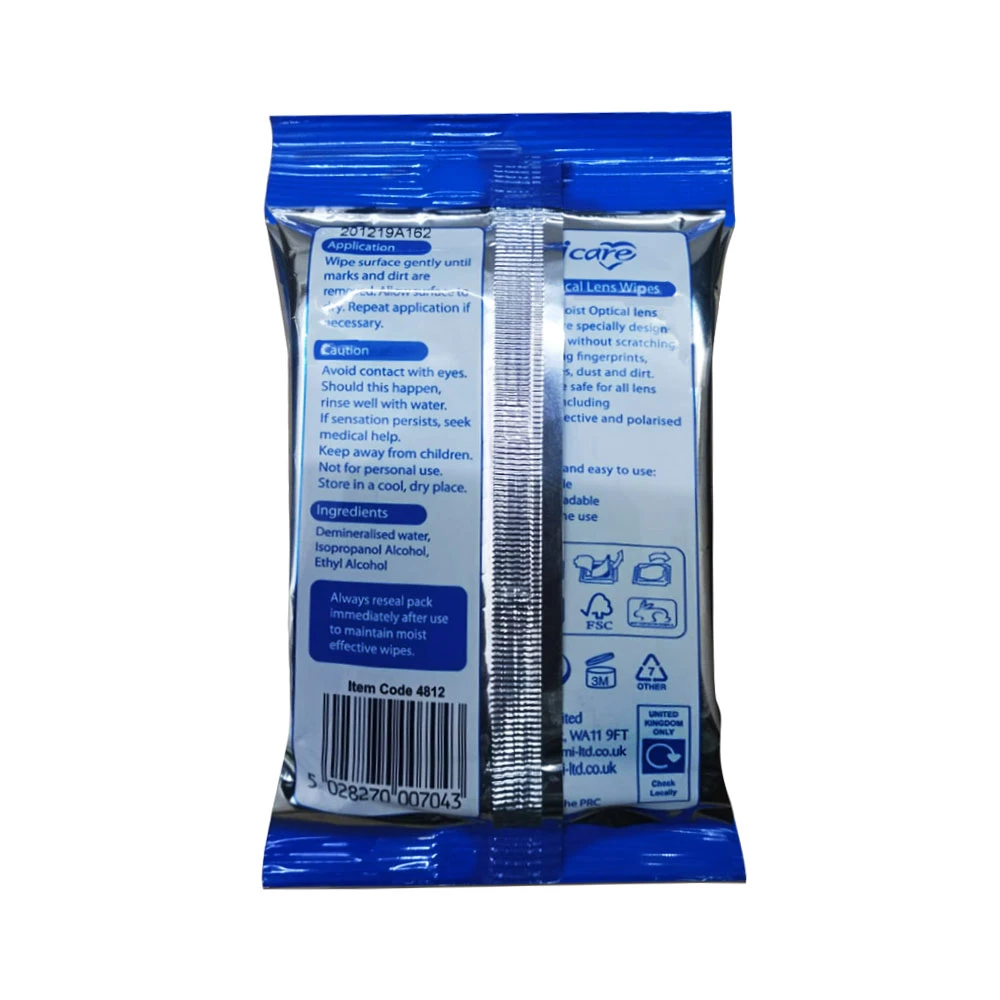 iCare Optical Lens Wipes - 20pc for Clear, Spotless Lenses