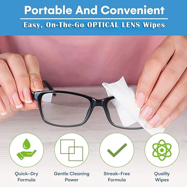 iCare Optical Lens Wipes - 20pc for Clear, Spotless Lenses
