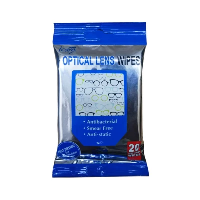 iCare Optical Lens Wipes - 20pc for Clear, Spotless Lenses