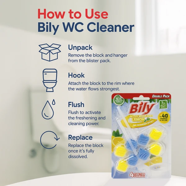 Bily Aktive WC Cleaner 2X50g Lemon