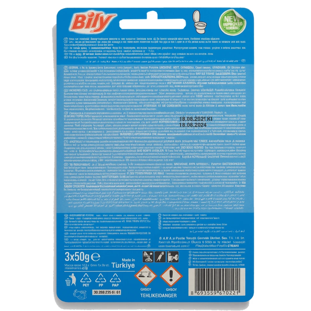 Bily Aktive WC Cleaner 3X50g Ocean