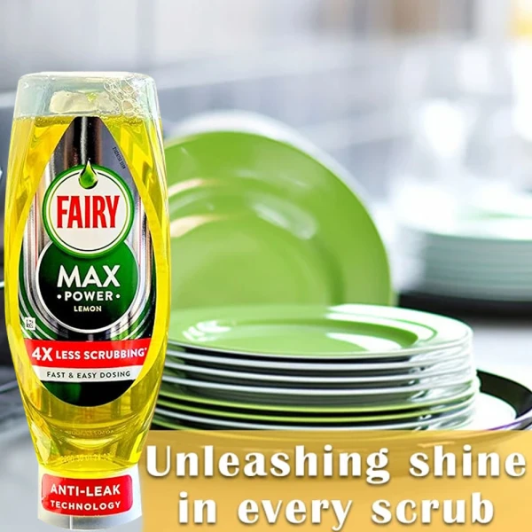 Fairy Max Power Lemon Washing Up Liquid 640ml - Tough on Grease