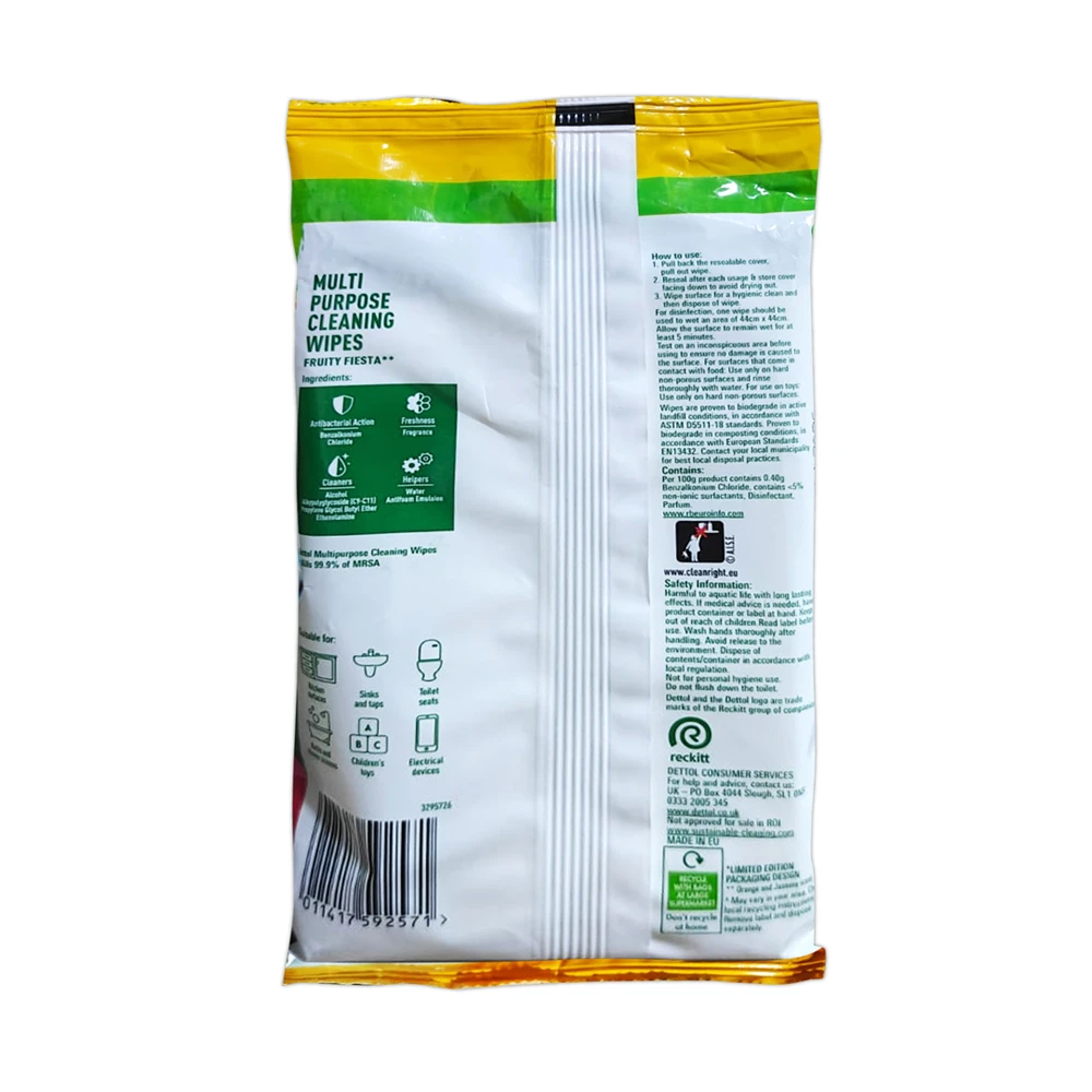 Dettol Fruity Fiesta Antibac Multipurpose Wipes 50 Pack