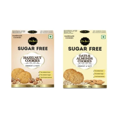 De Best Sugar Free Hazelnut And Oats & Almonds Cookies (Pack of 2)