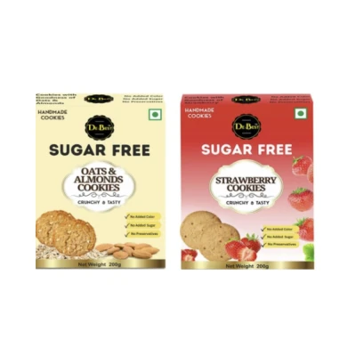 De Best Sugar Free Oats & Almonds And Strawberry Cookies (Pack of 2)