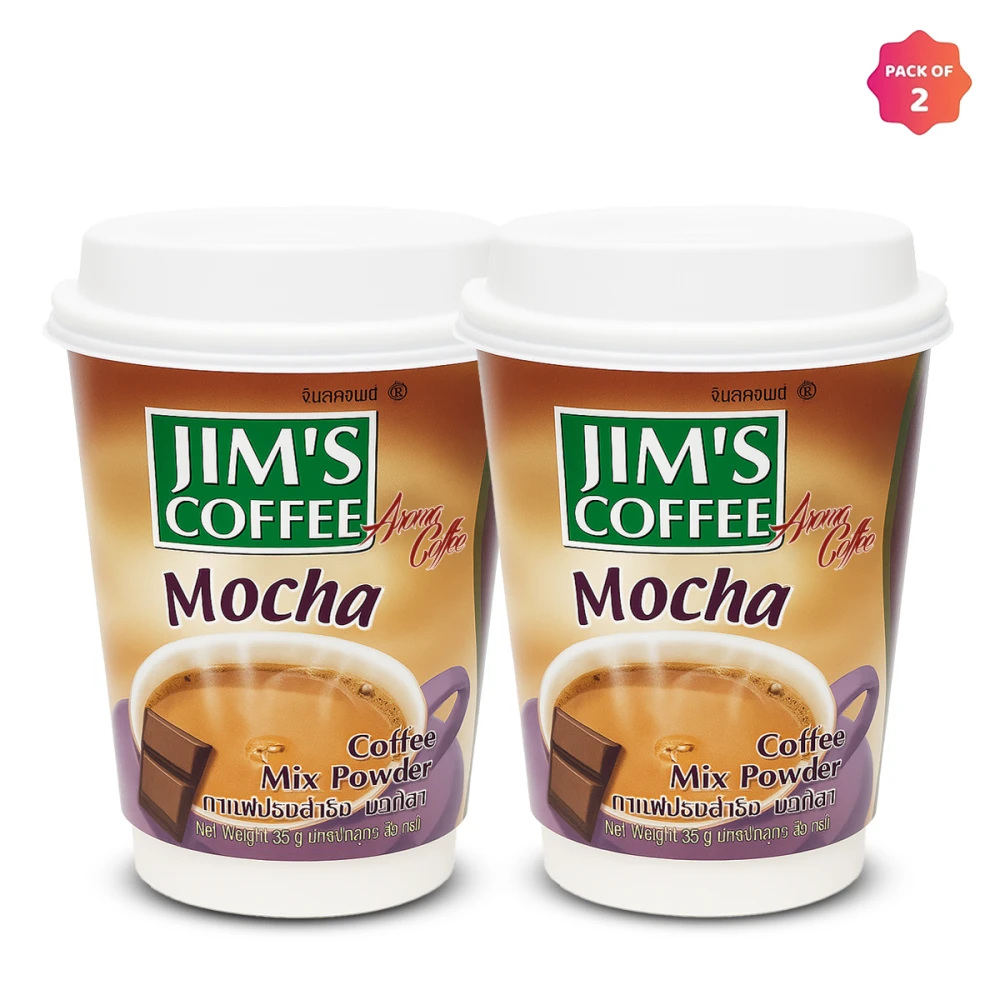 Jim's Instant Cup Coffee Mocha 35g (Pack of 2)