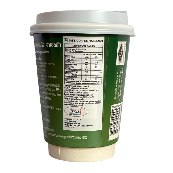 Jim's Instant Cup Coffee Hazlenut 35g (Pack of 2)