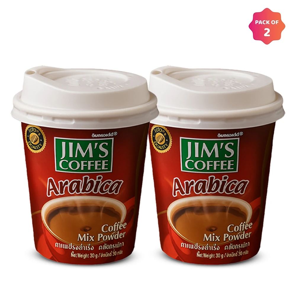 Jim's  Instant Cup Coffee Arabica 30g (Pack of 2)
