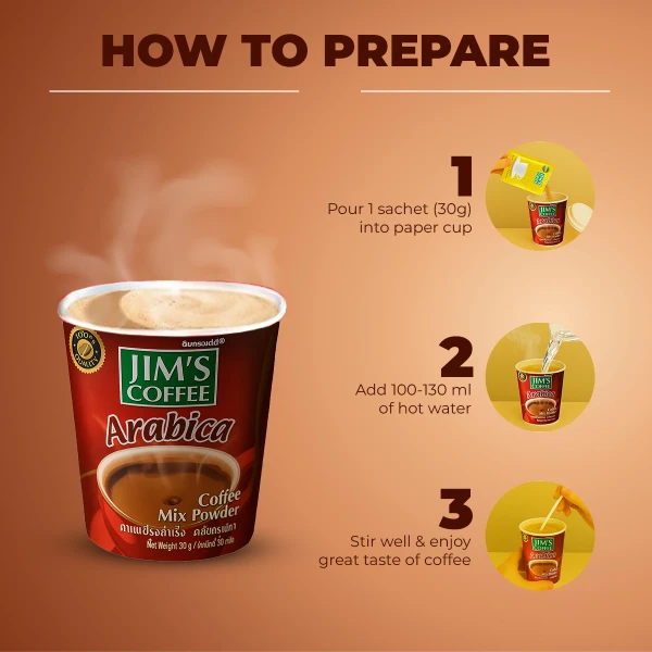 Jim's  Instant Cup Coffee Arabica 30g (Pack of 2)