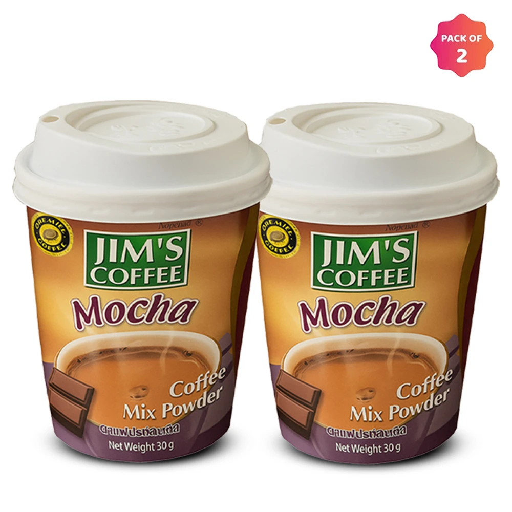 Jim's Instant Cup Coffee Mocha 30g (Pack of 2)