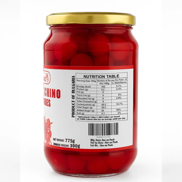 Debesto Maraschino Cocktail Cherries With Stem 775g