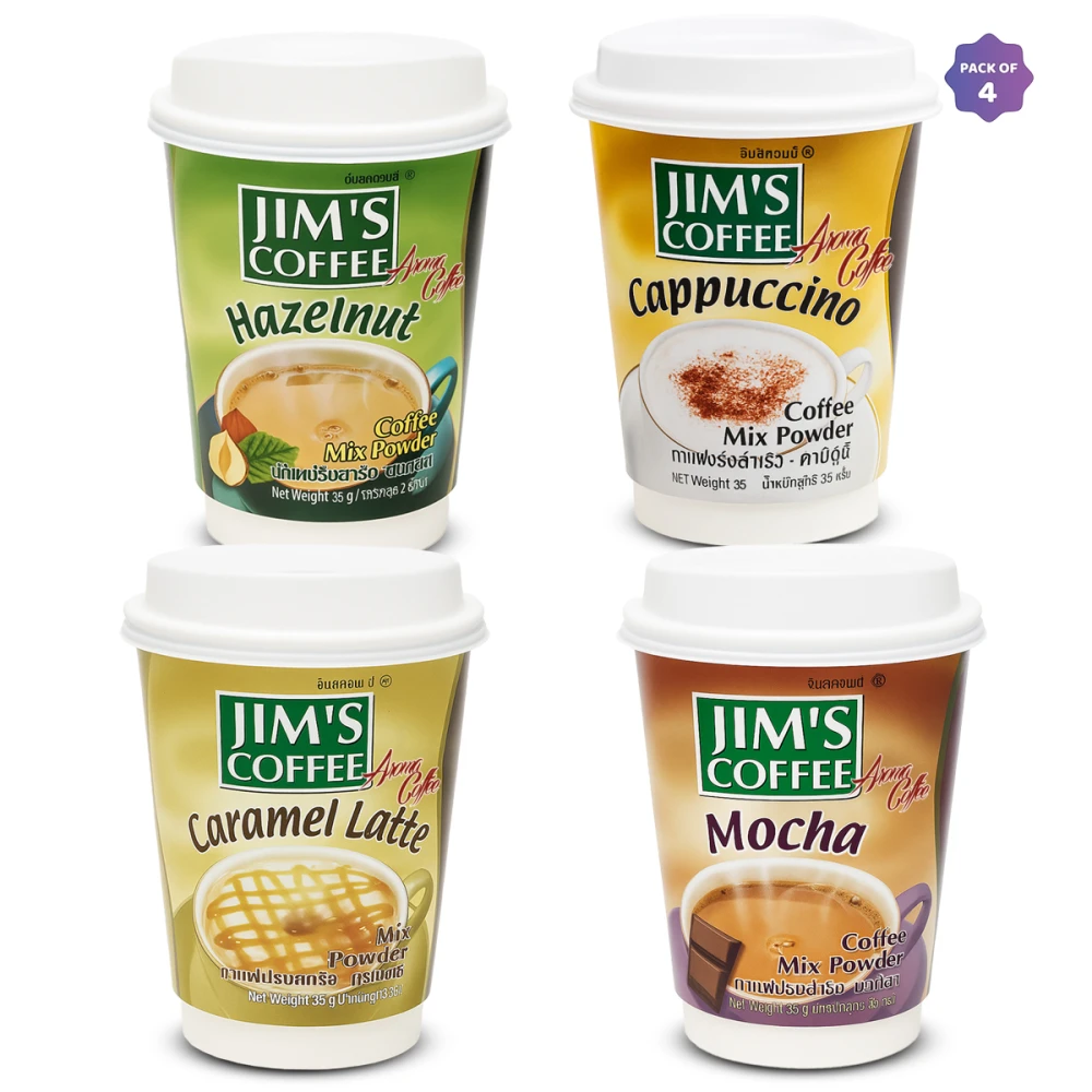Jim's All Flavour Instant Cup Coffee 35gm (Pack of 4)