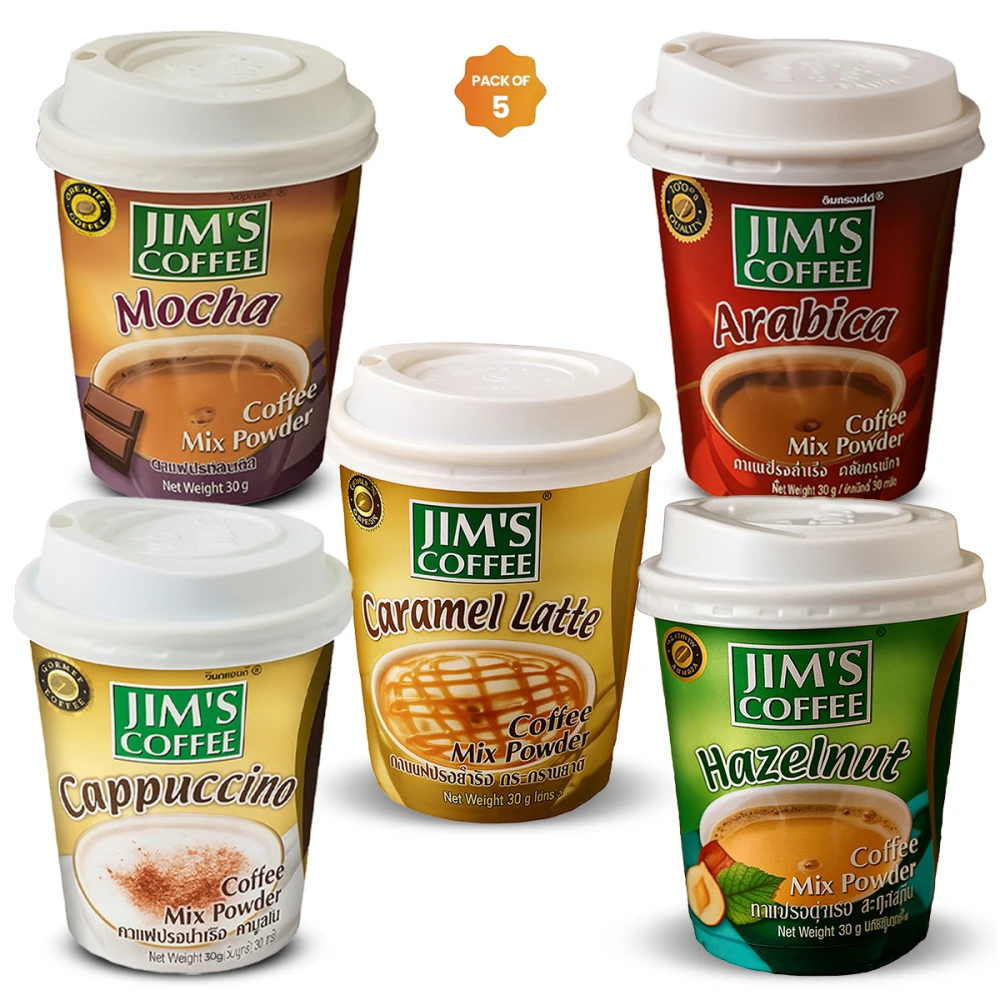 Jim's All Flavour Instant Cup Coffee 30gm (Pack of 5)
