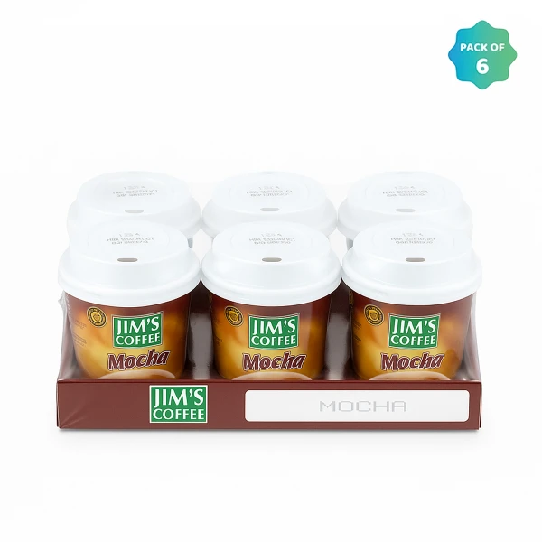 Jim's Instant Cup Coffee Mocha 30g (Pack of 6)