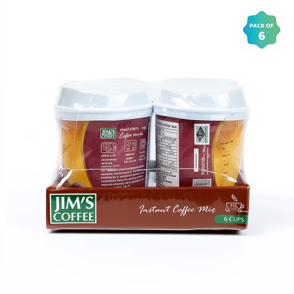 Jim's Instant Cup Coffee Mocha 30g (Pack of 6)
