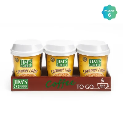 Jim's Instant Cup Coffee Caramel Latte 30g (Pack of 6)