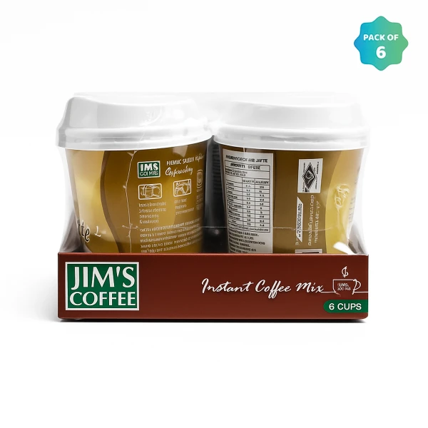 Jim's Instant Cup Coffee Hazlenut 30g (Pack of 6)