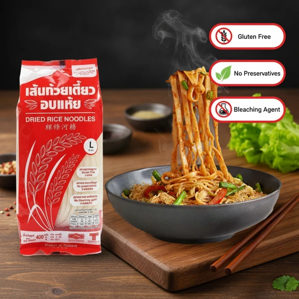 Golden Coins Thai Style Rice Noodles Stick 5mm