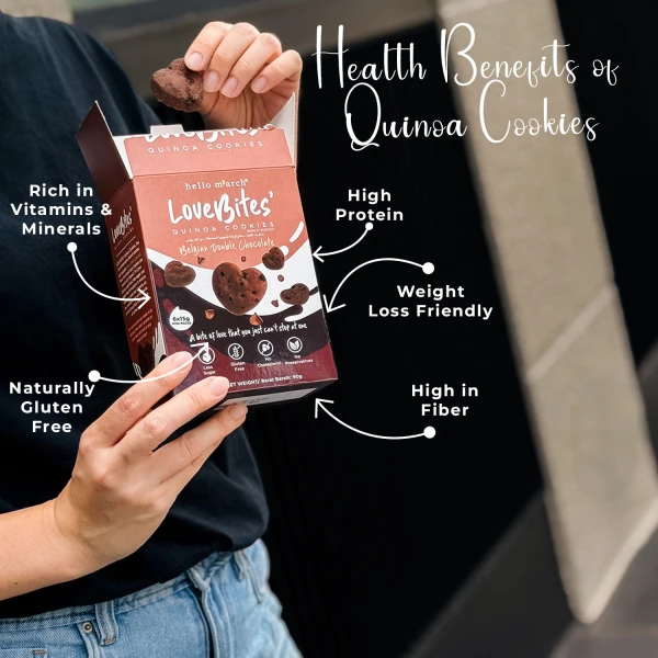 Hello M’arch Gluten Free Quinoa Cookies Dark Chocolate 90g